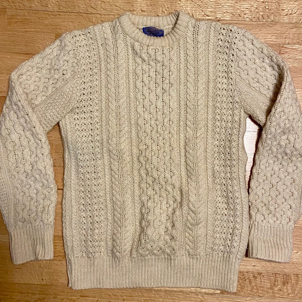 Pendleton Shetland Collection Fisherman Sweater 100% Wool